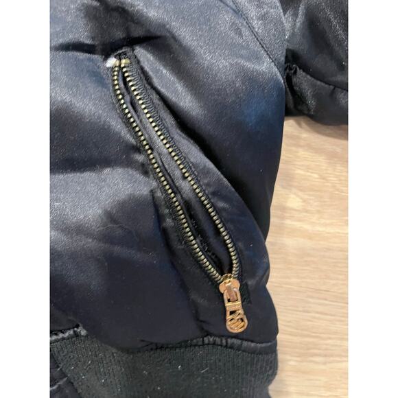 Rocawear Women's Size L Jacket Vintage Y2K Logo Embroidered Cropped Hooded Fur - Picture 5 of 7